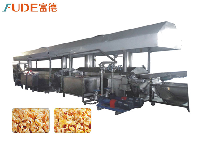 Gold bean full-auto continuous frying production line